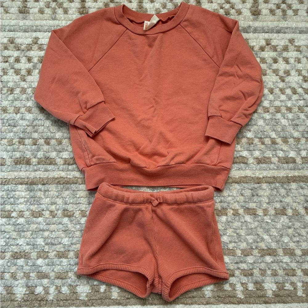 Cat & Jack Outfit - Sweatshirt and Shorts - 18 Months